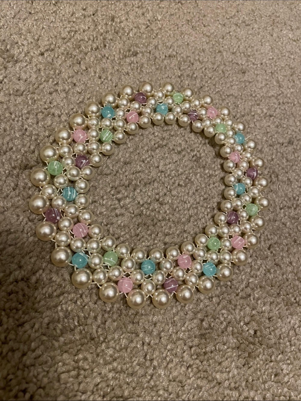 Multi-Color Pearl Statement Necklace or headband